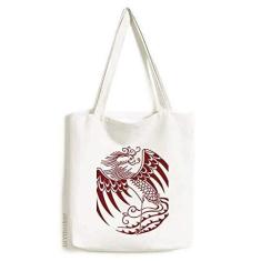 Imagem de Bolsa de lona com retrato de animal de fênix chinesa bolsa de compras casual