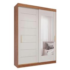 Imagem de guarda-roupa solteiro com espelho liz sem pés 2 pt 3 gv cinamomo e off white