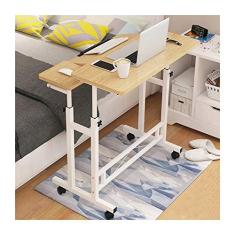 Imagem de SilteD Mesa de computador móvel sobre a cama Mesa de colo móvel, mesa de cama para dias, estação de trabalho ajustável com rodas para escritório em casa Mesa com rodas sobre a cama
