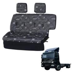 Imagem de Sofá Cama Caminhão Mb Atego 2425 Cabine Simples Cinza - Pampa