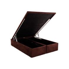 Imagem de Base Bau Queen Camurça Marrom 158X198x39 Ortobom