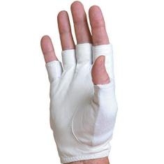 Imagem de Tourna Luva esportiva de tênis e pickleball – meio dedo feminino, branca (TGH-L-S-R) pequena