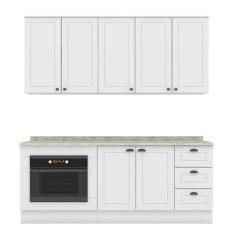 Imagem de Cozinha Completa Americana 4 Peças com Balcão Forno de Embutir Branco 