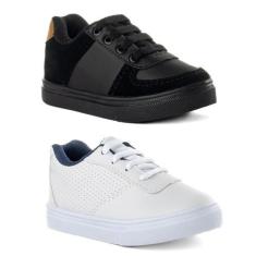 Imagem de Kit 2 pares de Tênis Infantil Masculino Funfy Casual Escolar, Preto, 2