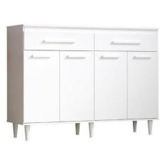 Imagem de Balcao de Cozinha 1.36m Bancada Letícia Plus cor Branco brilho Flex co