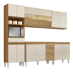 Imagem de Armário De Cozinha Completa Com Balcão E Nicho 13 Portas 3 Gavetas Clara Atacama Off White