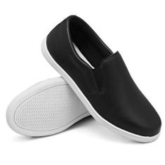 Imagem de Slip On Tênis Feminino Liso Básico com Elástico Sola Leve Estilo Confo
