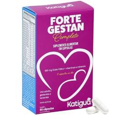 Imagem de Katiguá, Fortegestan Pré-natal completo, com vitaminas e minerais, Sem sabor, Para mulheres, 60 Cápsulas rígidas • 30 doses, Rosa