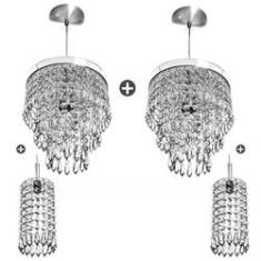 Imagem de 2 Pendente Manucrillic + 2 Pd Clearcrillic Cristal Acrílico