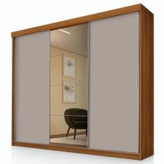 Imagem de Guarda Roupa Casal Ímola 3 Portas de Correr com Espelho Carvalho New M