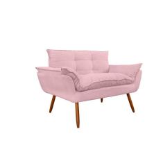 Imagem de Namoradeira Decorativa para Sala de Estar Opala Suede Rosê - Montanaris Decor
