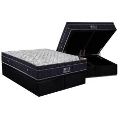Imagem de Conjunto Box Baú King: Colchão Espuma Ortobom Nanolastic Airtech Progressive + Base CRC Suede Black(193x203)