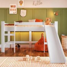 Imagem de Cama Infantil Elevada Com Escada E Escorregador Casa Lar - Completa Qi