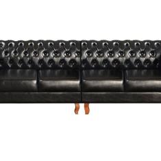 Imagem de Sofá Duquesa Chesterfield Modulado 4 Lugares Decoração Recepção Preto