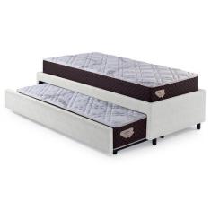 Imagem de Bicama Box Solteiro Branco 88X188 Com Dois Colchões Relax Adorabile Mo