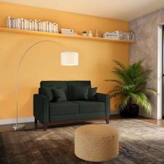 Imagem de Sofá 2 Lugares Samoa Base de Madeira Linho Cotton Grafite - Mobly