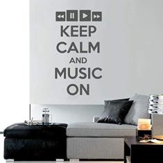 Imagem de Adesivo De Parede Decoração Keep Calm And Music tamanho 50cm x 100cm