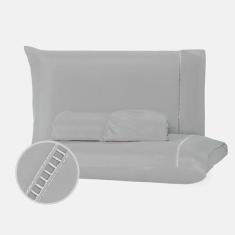 Imagem de Jogo De Lençol Solteiro 02 Peças 400 Fios Fronha Ponto Palito - Monzil