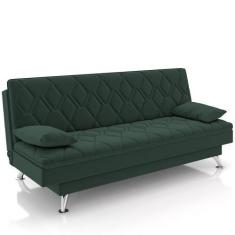 Imagem de Sofá Cama Para Sala De Estar Quarto 193cm Lia M03 Veludo Verde Musgo -