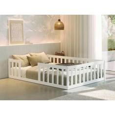 Imagem de Cama Casal Montessoriane Com Grade Branco