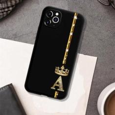 Imagem de Capa de telefone rosa ouro 26 letras para iphone 12 13 11 14 pro para iphone x xs xr xsmax coroa capa traseira, a, para iphone 12