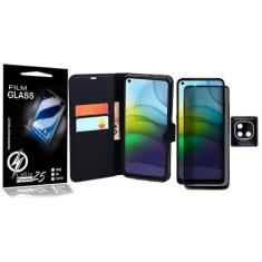 Imagem de Capa Carteira + Pel Privac.3D + Pel Da Câm. P/ Moto G9 Power Xt2091 -