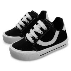 Imagem de Tênis Infantil Mz Shoes Mz Flex Menino e Menina Preto/Branco-Masculino
