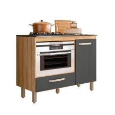 Imagem de Balcão Para Cooktop 4 Ou 5 Bocas E Forno Fit Com Porta E Gaveta - Nici