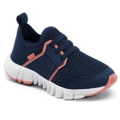 Imagem de Tênis Infantil Jump Klin Com Elástico Marinho e Coral-Feminino