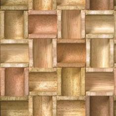 Imagem de Papel De Parede Adesivo Lavável Mosáico 3D De Madeiras 15M