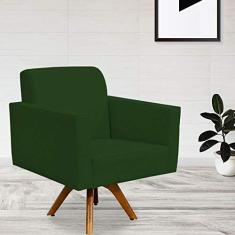 Imagem de Kit 02 Poltronas Decorativas Base de Madeira Helô L02 Suede Verde Musgo - Lyam Decor