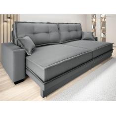 Imagem de Sofá Palermo 2,40M Retrátil E Reclinável Velosuede Grafite - Netsofas