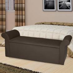 Imagem de Recamier Baú Viena Queen 160 Cm Suede Marrom - MV Estofados