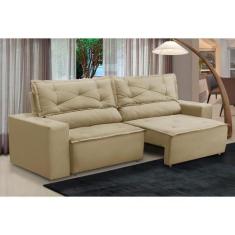 Imagem de Sofá Retrátil E Reclinável 3 Lugares Com Molas 1,80M Laura Suede Bege