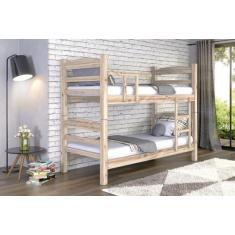 Imagem de Beliche Reta Madeira Maciça Sem Pintura - Mundo Das Beliches