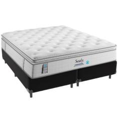 Imagem de Cama Box e Colchão Confort Gel Molas Ensacadas com Pillow Top Queen Se