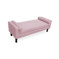 Imagem de Recamier Baú Fênix Para Cama Solteiro 90cm Suede Rosa Bebe - Incasa De