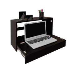 Imagem de Escrivaninha Suspensa Bancada Compacta Com Gaveta Mesa Para Notebook Preto Laca