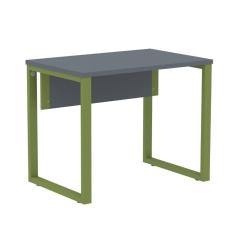 Imagem de Mesa Escritório P25 TUB Pandin 90 cm (Larg) Tampo MDP Grafito Pé Aço Tubular Verde Mirô