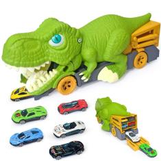 Imagem de Caminhão de transporte Toy Aykzaqe Dinosaur para meninos de 3 a 7 anos