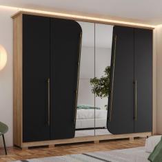 Imagem de Guarda Roupa casal Atalaia 6 portas com Espelho Henn