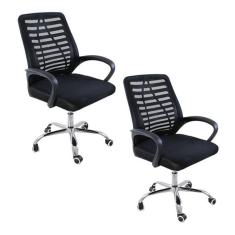 Imagem de Kit 2 Cadeiras de Escritorio Esteirinha Mesh Ergonomica