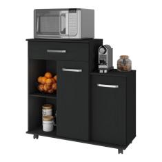 Imagem de Armário De Cozinha Balcão Multiuso Para Microondas Multimóveis Mp2189 Preto Preto