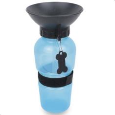 Imagem de Garrafa Squeeze 600ml para Cães Bebedouro de Passeio - KNIMP, Azul