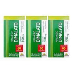 Imagem de Magnésio Dimalato Medinal 60 Cápsulas 500mg Kit 3 Unidades