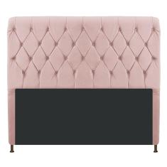 Imagem de Cabeceira Estofada Cristal 160 Cm Queen Size Com Capitonê Suede Rosê - Adj Decor