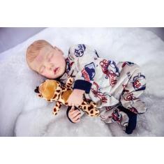 Imagem de Bebê Reborn Menino Realista Carequinha - Mundo Azul E Rosa