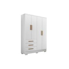Imagem de Guarda Roupa Solteiro 4 Portas E 3 Gavetas C-pés Encant Branco - Novo Horizonte