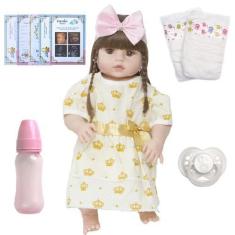Imagem de Boneca Baby Reborn 52 Cm Menina Laura + Enxoval Completo - Cegonha Reb