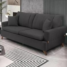 Imagem de Sofa 3 Lugares 180 Cm Eron Linho Grafite Vazzano Grafite